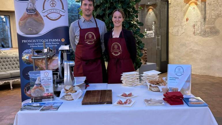 Degustazione con Prosciutto di Parma DOP Gallina Mario alla Presentazione Guida Veronelli 2026